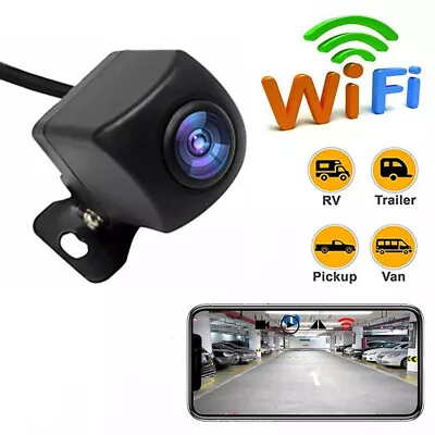 WiFi Wireless Car RearView Camera Backup Reverse Cam For ISO Android NightVision • £21.89