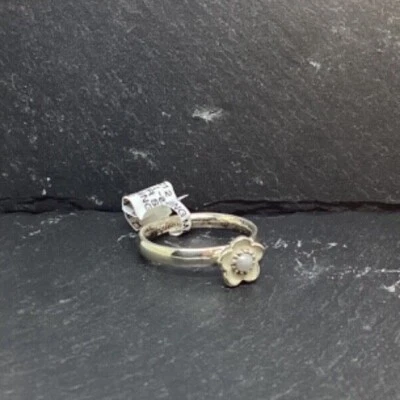 £8 • Buy 925 Sterling Silver Spinning Ring Small Flower Pearl RRP£30 Genuine 
