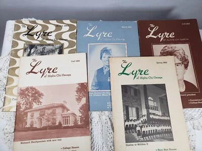 $18 • Buy Lot Vintage The Lyre Alpha Chi Omega Magazine 1962 1964 1965
