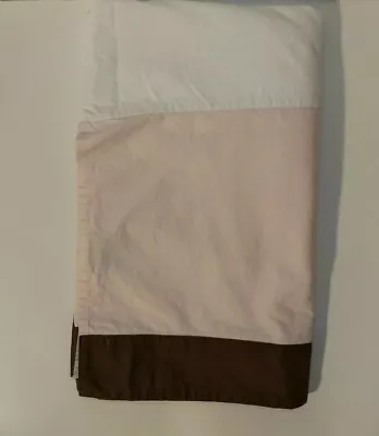 Restoration Hardware Baby Crib Bed Skirt / Dust Ruffle Light Pink Brown Stripe • $19.99