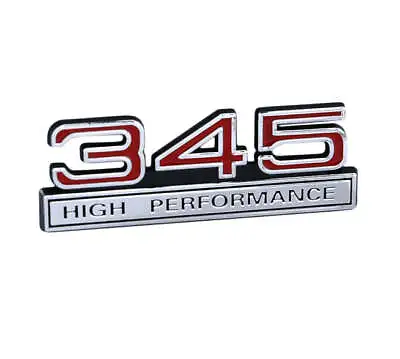 345 V8 5.7 Liter Engine High Performance Emblem With Red & Chrome Trim - 4  Long • $13.22