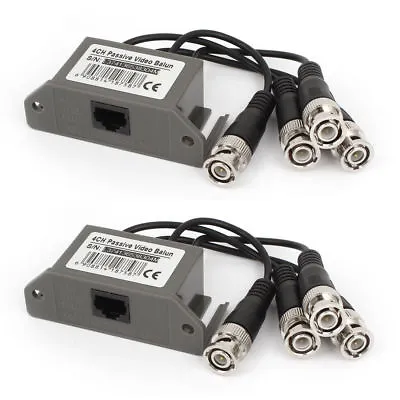 4 CH Passive CCTV Camera UTP BNC Video Balun Transceiver Rj45 CAT5 Cable 2 Pcs • $13.90