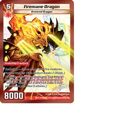 Kaijudo X1 FIREMANE DRAGON Set Premiere Foil Promo 13 PRM 5 - 2014 - TCG • $2