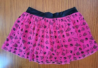 GIRLS XL 14/16 MONSTER HIGH PINK Logo SKORT SHORTS SKIRT SCHOOL PLAY HALLOWEEN • $21.99