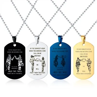 Personalized Engraving Men Necklace Pendant Brother Dog Tag Lucky Halloween Gift • $4.99