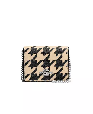 Coach Mini Wallet On A Chain With Houndstooth Print CJ679 - NEW • $59.95