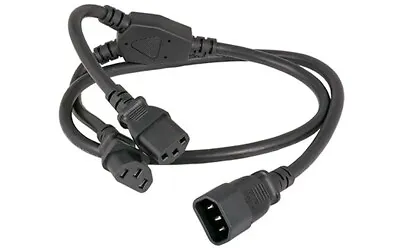 3FT Universal IEC320 C14 Male Plug To 2 Of C13 Receptacle Power Splitter • $6.30
