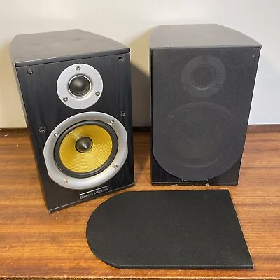 Bowers & Wilkins B&W Bookshelf HiFi Speakers Black/Yellow • £72.11