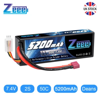 £20.99 • Buy Zeee 7.4V 2S Lipo Battery 50C 5200mAh HardCase Deans For RC Racing Car Truck FPV