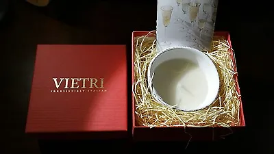 New Vietri White Scented Candle In Jar 3 1/2  X  4 1/4  Made In Italy 11.29 Oz. • $29.90