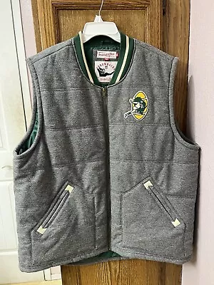 Mitchell & Ness NFL Throwback Green Bay Packers Mens Vest Gray/Green Size 3XL • $75.98