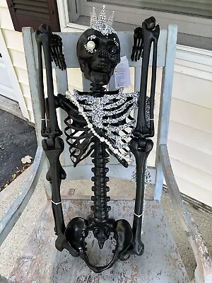 Martha Stewart Glitter Glam Skeleton Black Light Up LED Halloween Decor NEW • $107.99