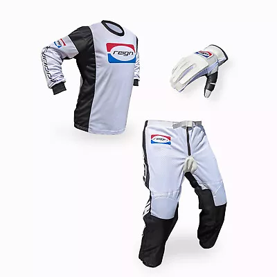 Reign VMX  A1  Black Pants Jersey Gloves Combo Vintage Motocross JT Racing • $206