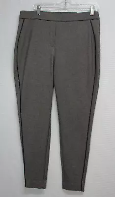 New Chicos 2R Mini Houndstooth Ponte Knit Legging Pants Black White Size 12 • $18.95