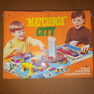 Vintage Lesney Matchbox City Play Set 1973 With Vehicles • $92