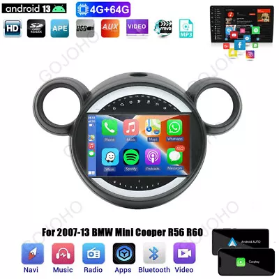 For 2007-13 BMW Mini Cooper R56 R60 Stereo Radio Apple Carplay Android 13 Player • $336.80