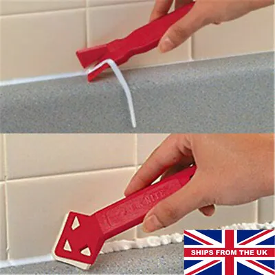£3.58 • Buy 2Pcs Silicone Sealent Scraper Caulking Remover Grout Caulk Finishing Tool Red UK