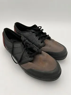 Macbeth Leather Tan Black Red Skate Shoes Mens Sz 11 Skateboard Flat Sole Lace • $29