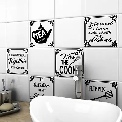 Beautiful Kitchen Quotes Tile Stickers Kitchen Bathroom Set 3 Of 3 • £3.55