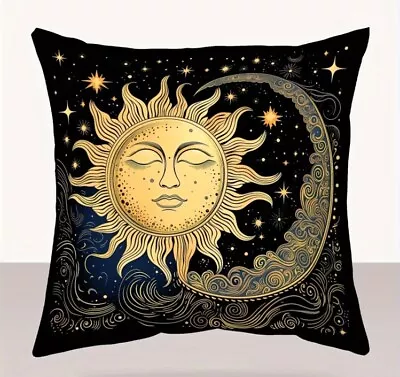 Sun Moon Cushion Cover Wiccan Pagan Celestial Style New 45x45cm • £8.95