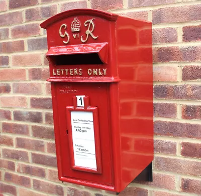 Royal Mail Cast Iron Pillar Red GR Post Box Option On Stand/Wall Mount ER VR • $184.97