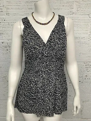 Michael Kors Women’s Size M Leopard Print Criss Cross Front Tank Top • $10