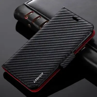 £5.99 • Buy Wallet Case For Samsung Galaxy Phone Luxury Carbon Leather Magnetic Flip Cover