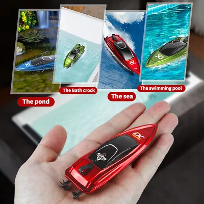 Mini RC Boats 2.4G High Speed Racing Boat 4CH Remote Control W/ LED Light Toy US • $17.99