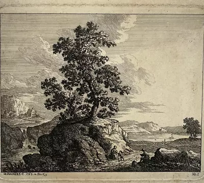 JACOB PHILIPP HACKERT Landscape Tree Engraving EAU FORTET 1763 • $298.35