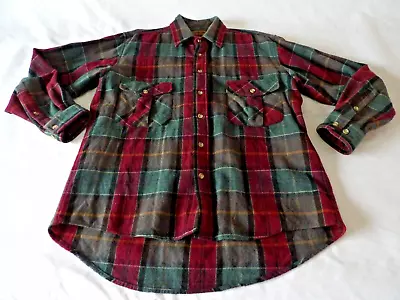 Eddie Bauer Mens Shirt Jacket Medium Wool Plaid Flannel Tartan Vintage Outdoors • $29.98