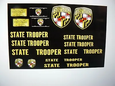 Maryland State Police     Patrol Car Decals 1:64 Two For One Money • $10.99