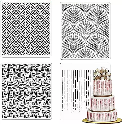 Cake Decorating Stencil Set Food-Grade Plastic Templates For Fondant Buttercre • £8.06