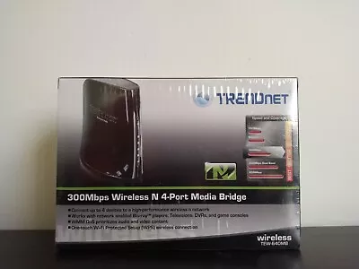 TRENDnet N300 4-Port Wireless Media Bridge TEW-640MB Sealed • $45