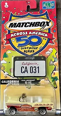 Matchbox Across America 50th Birthday Series CALIFORNIA 1955 Chevrolet Bel Air • $4.95