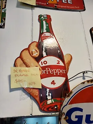Vintage Dr Pepper Enamel Sign • $95