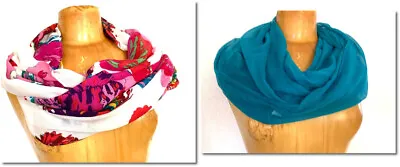 Lot 2 Infinity Scarves NWOT Shingora Rayon & Preowned Turquoise Polyester • $8.50