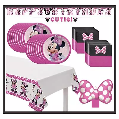 Minnie Mouse Happy Helpers Birthday Party Supplies Pack For 16 - Decorations ... • $79.48