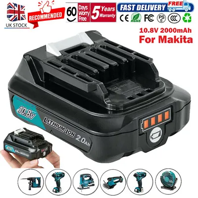 Makita Battery 10.8V-12V 2.0Ah BL1021B BL1041B BL1015 1020 1040 Slide Li-Ion CXT • £19.50