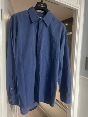 £0.99 • Buy Lacoste Shirt Mens 45 Blue Button Down Short Sleeve Classic Fit Croc Casual
