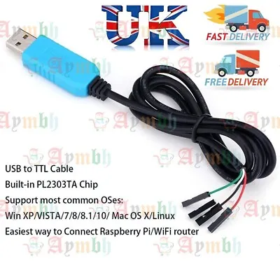 PL2303TA USB To TTL RS232 4 Pin Serial Converter Cable For Win 7/8/8.1 Universal • $10.19