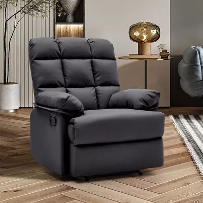 New Recliner Chair Armchair Cinema Sofa PU Leather Lounge Chair Multi Adjustable • £199.95