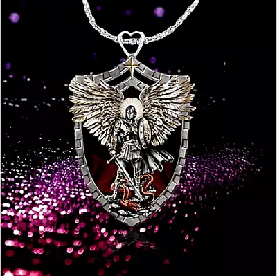 ST MICHAEL ANGEL Pendant On 925 Sterling Silver 20  Necklace Gold Medal Awarded • $19.98