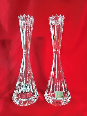 Crystal Candlestick Holders MIKASA VISCOUNT CLEAR Set Of 2 Elegant Home Decor • $38.99