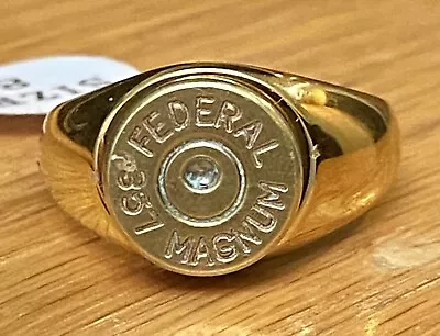 Federal 357 Magnum Brass Bullet Casing Gold Ring Size 8 • $18.99