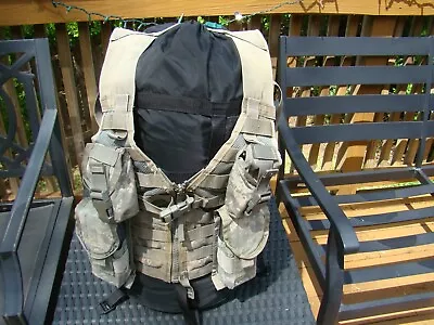  MOLLE II Fighting Load Carrier W/ 2 Mag + 2 Grenade Pouches FLC VEST Army ACU  • $29.95