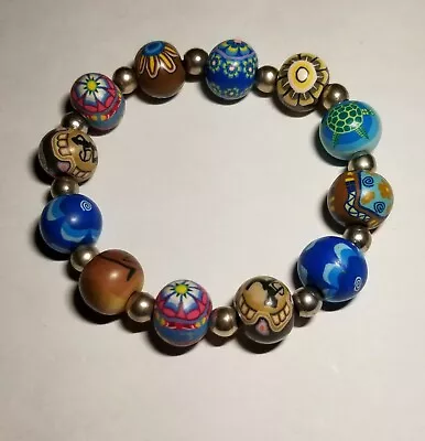 VIVA BEADS Polymer Clay Stretch Bracelet • $15