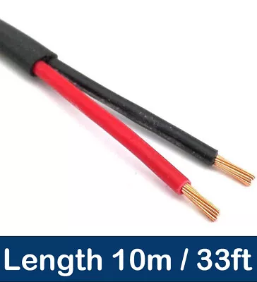 10m 11 AMP 12v 0.5mm Flat Wall 2 Twin Core DC Power Cable Wire Car LED 10 Meters • £7.95