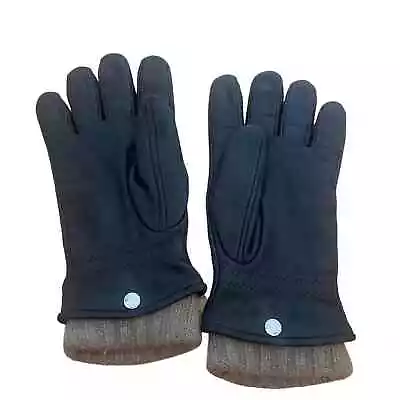 Coach Men’s Black Leather Winter Gloves Size XL • $54