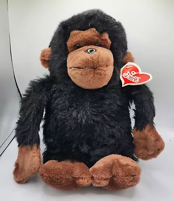 LUV BUNCH Gorilla Plush Apsco Gifts Black Brown Ape Monkey Stuffed Animal Toy 86 • $5.99