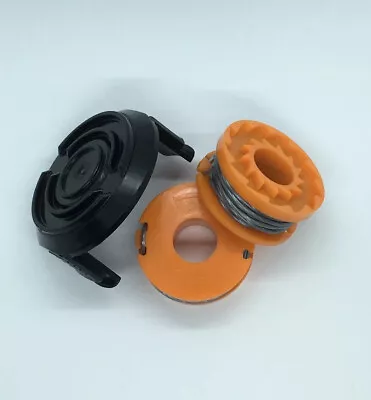 2 X Spool & Line + Cover Cap For QUALCAST CGT36LA1 Trimmer Strimmer FAST POST • £15.85